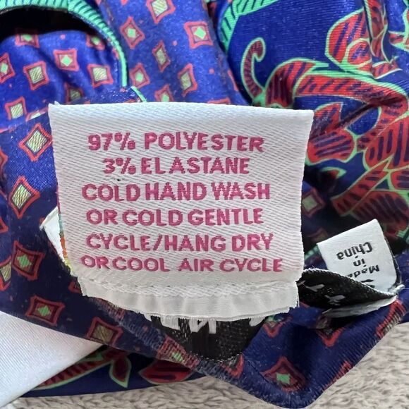 Gretchen Scott Dress Womens Small Mixed Pattern Sheath Blue Red Green 3/4 Sleeve - Picture 12 of 14